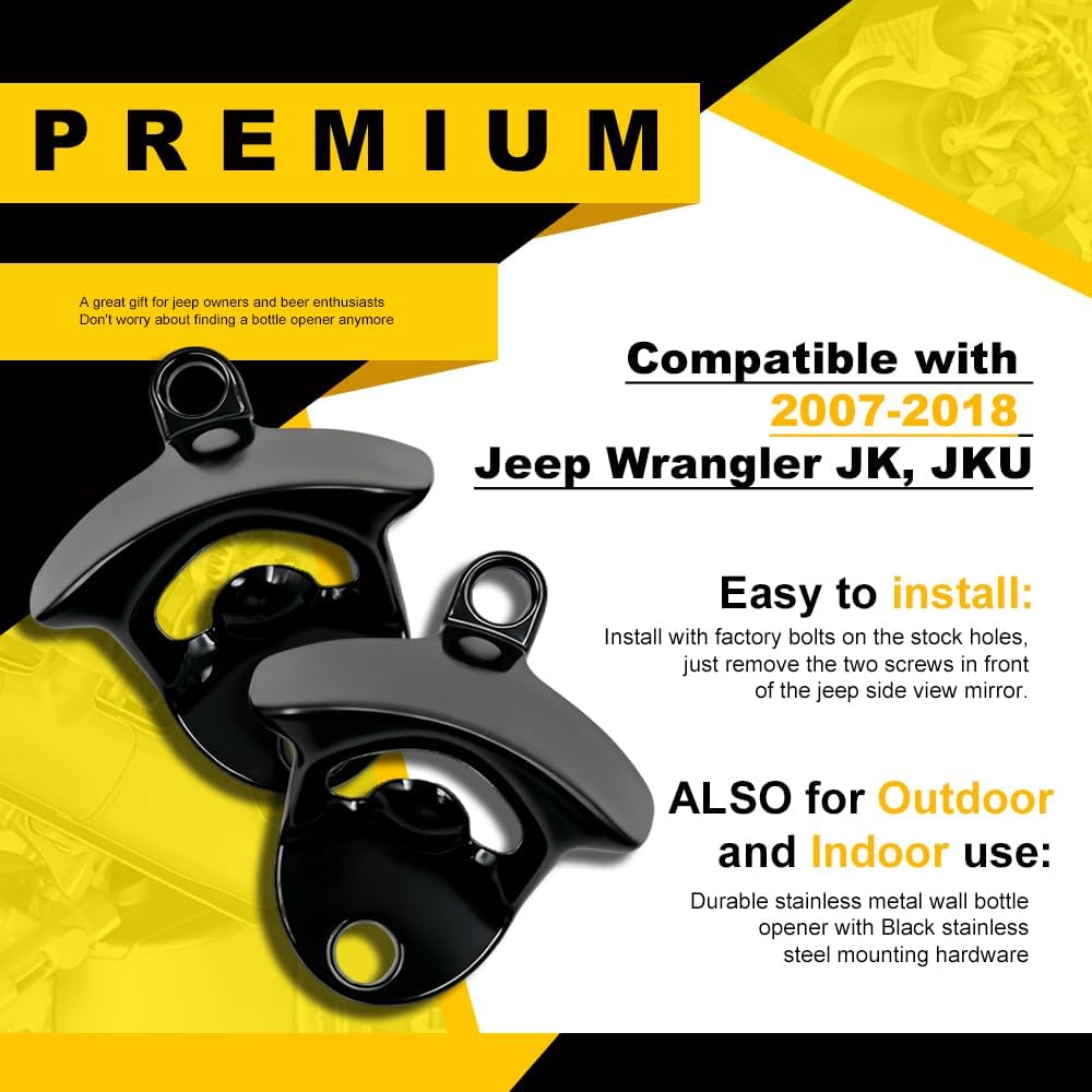 DSkoiph Bottle Opener Body Mounted Compatible with 2007-2018 Jeep Wrangler JK JKU 2 PCS image 5