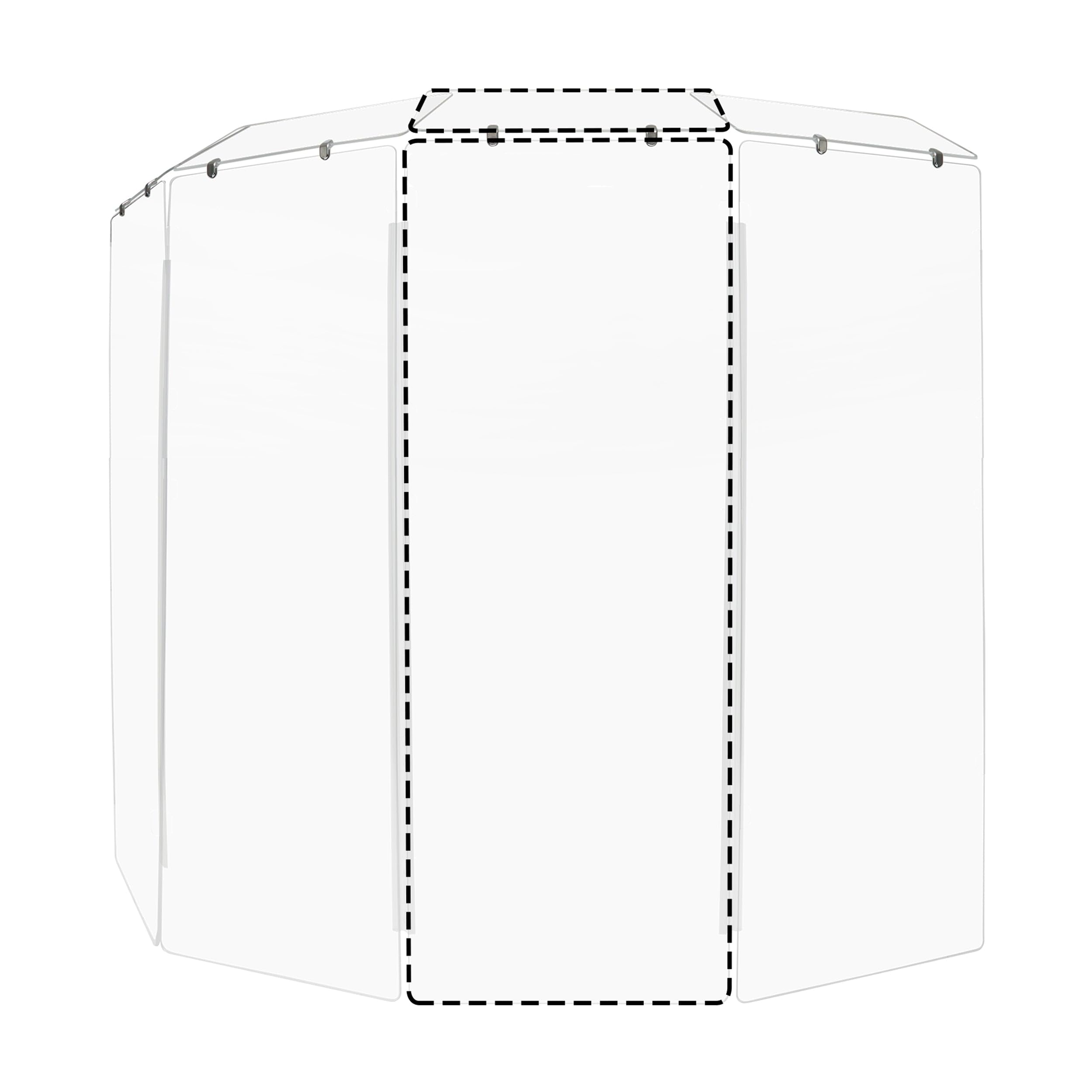 PENNZONI Drum Shield 5.5ft Single Panel w/Deflectors & Plastic Hinges, Premium Clear Acrylic Panel, Drum Screen