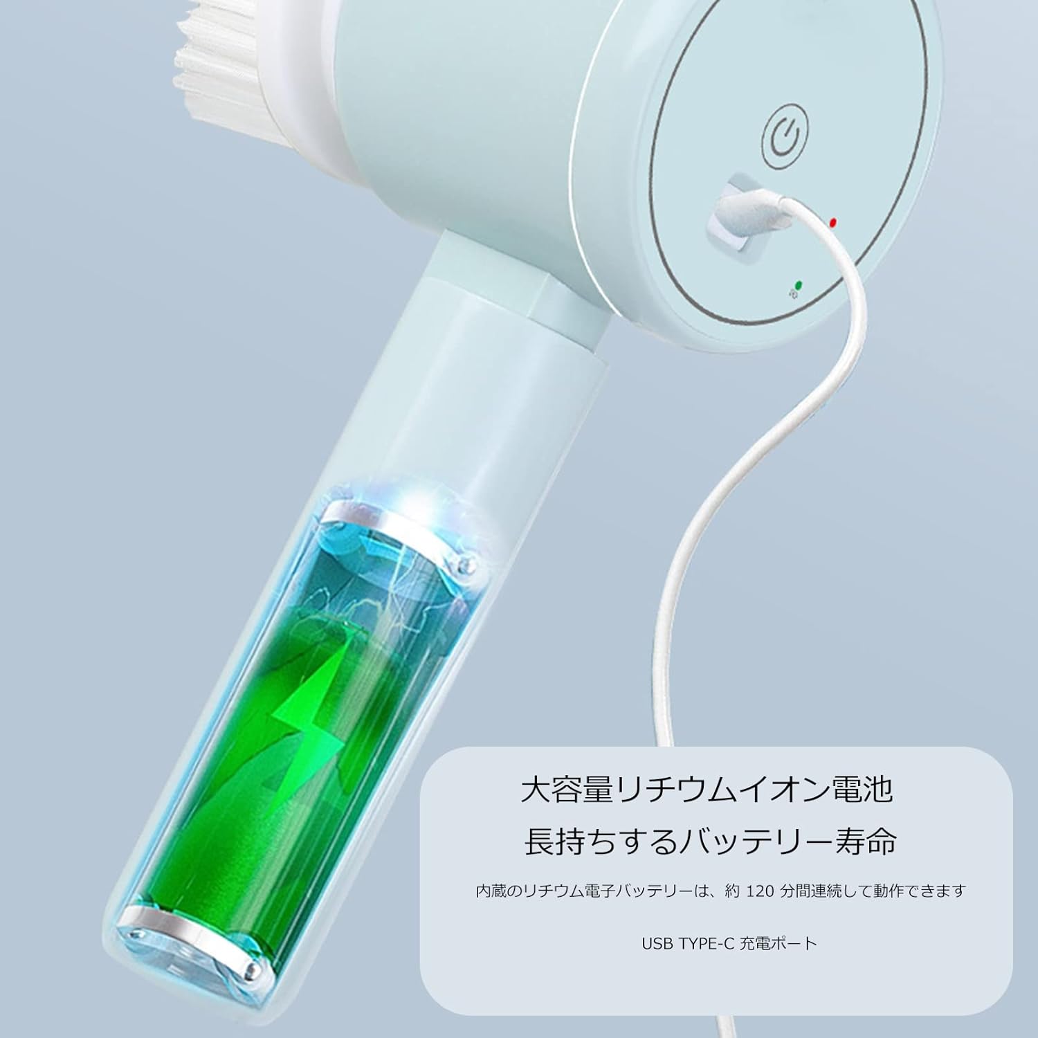 器具洗浄 | 食品産業向け安全対策、衛生対策、異物混入対策のミドリ安全 GIZMAC 電動清掃ブラシ キッチンブラシ 食器ブラシ 皿洗い 1200mAh コードレス 充電式 電動掃除用ブラシ 手持ち式 3