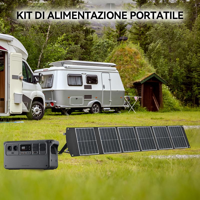 Pannello solare pieghevole da 100 W, Compatibilità: DJI Power Adaptermodul per pannello solare (MPPT), Power 1000, Power 500, Power 1000Mini