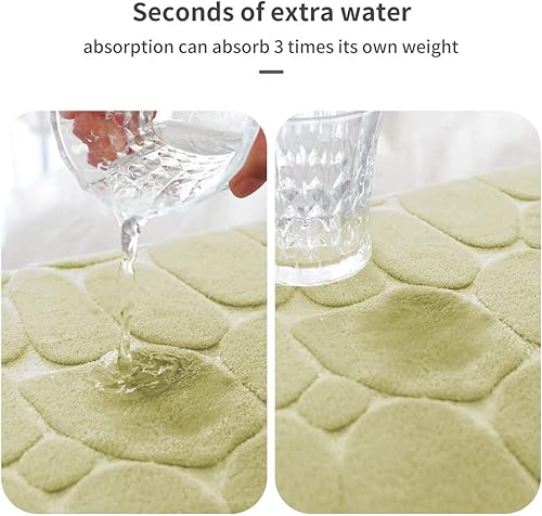 Miniatura 3 de YIHOUSE Alfombra de espuma viscoelástica, tapetes de baño de adoquines, superabsorbentes de agua, lavables a máquina, para pasillo, dormitorio,