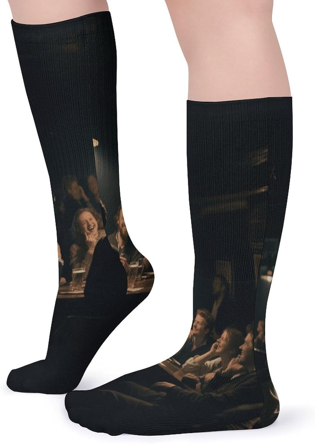 A Party in A Tavern Crew Socks High Stocking Thermal Socks | Tube Socks-Breathable-Moisture-Soft-wicking for Hospital Pilates Yoga for women men Grippy for office and daily walking