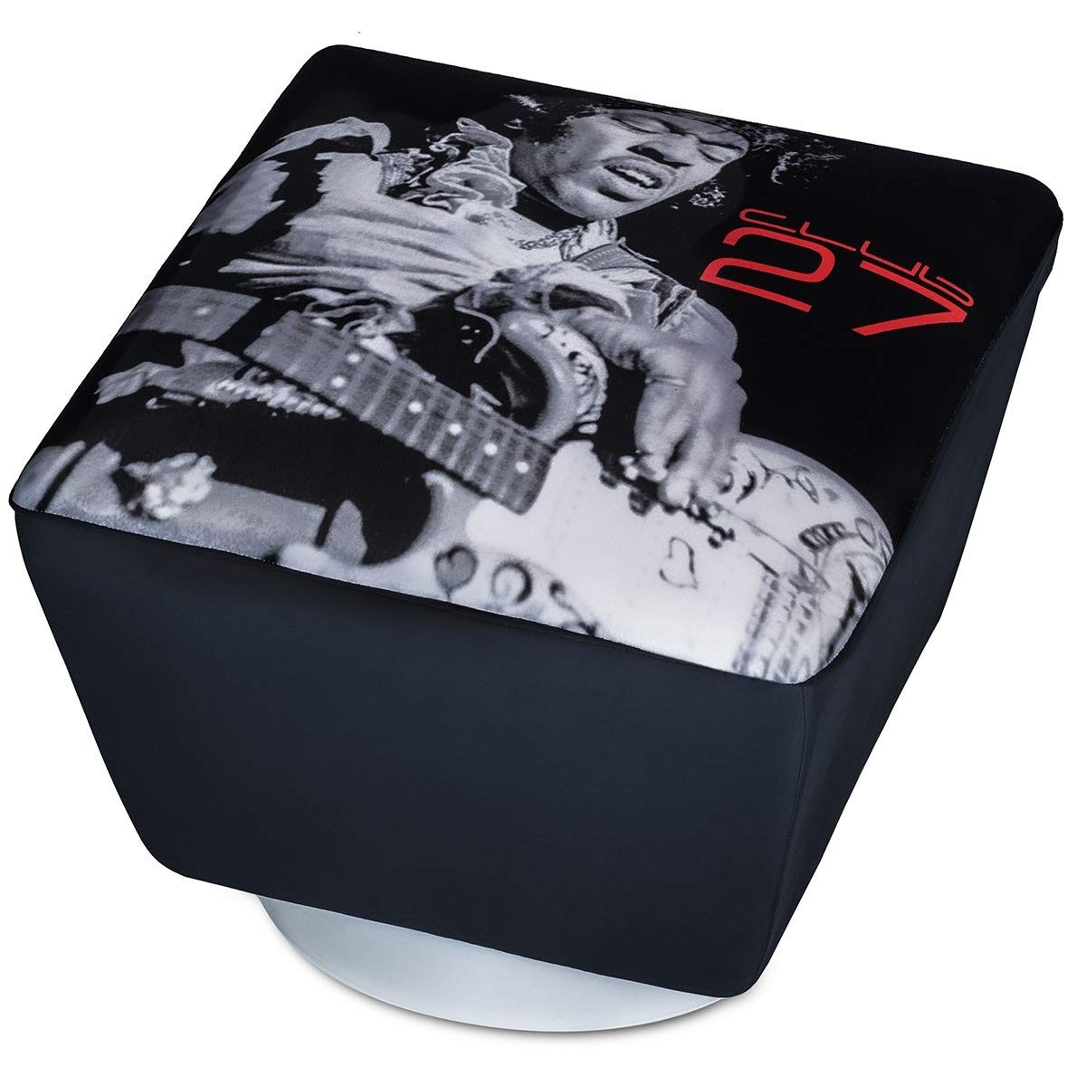 Forevershiningstars Pouf Club 27 Jimi Hendrix Bright Footrest For Indoor Or Outdoor, Rock Music Pop Art Icon Popstar Rockstar, Senza illuminazione