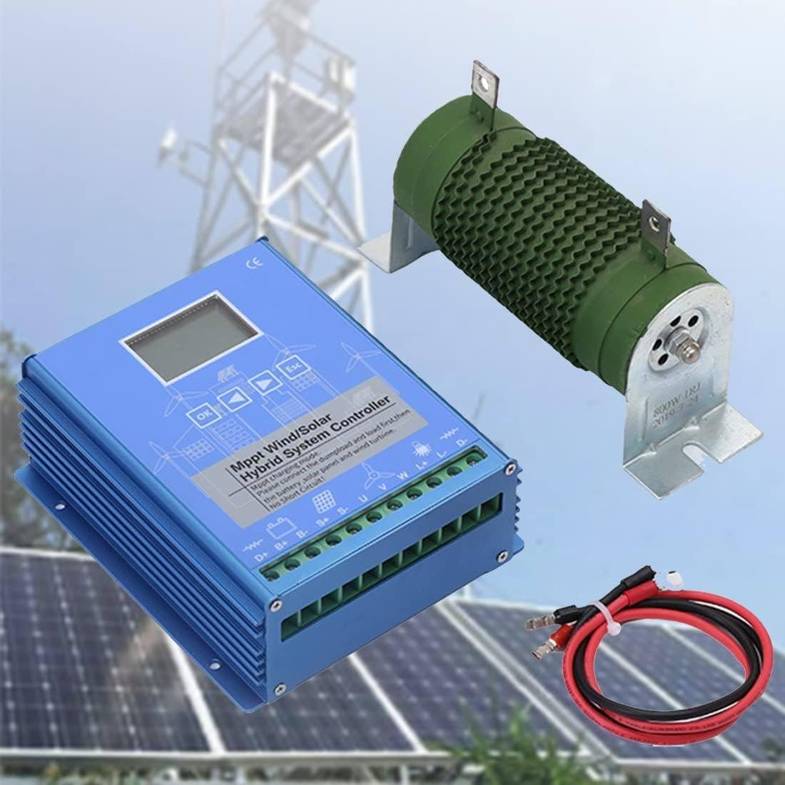 Regolatore Di Carica Ibrido Mppt Eolico-Solare 12V/24V con Identificazione Automatica 6000W/8000W/10000W/12000W E Schermo Lcd, Caricabatterie Off-Grid per Sistemi Eolici E A Pannelli Solari,