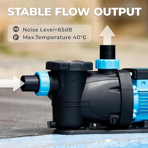 Miniatura 3 de Bomba de piscina interiorsobre el suelo, bomba de piscina autocebante potente de alto flujo, 2.2HP 6950 GPH 220V