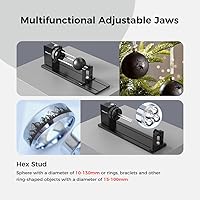 Vista 3 de Official Creality Rotary Kit Pro, Laser Rotary Roller 4 in 1 Multi-Function Engraving Accessories for Laser Engraver, Jaw Chuck Rotary for Engraving