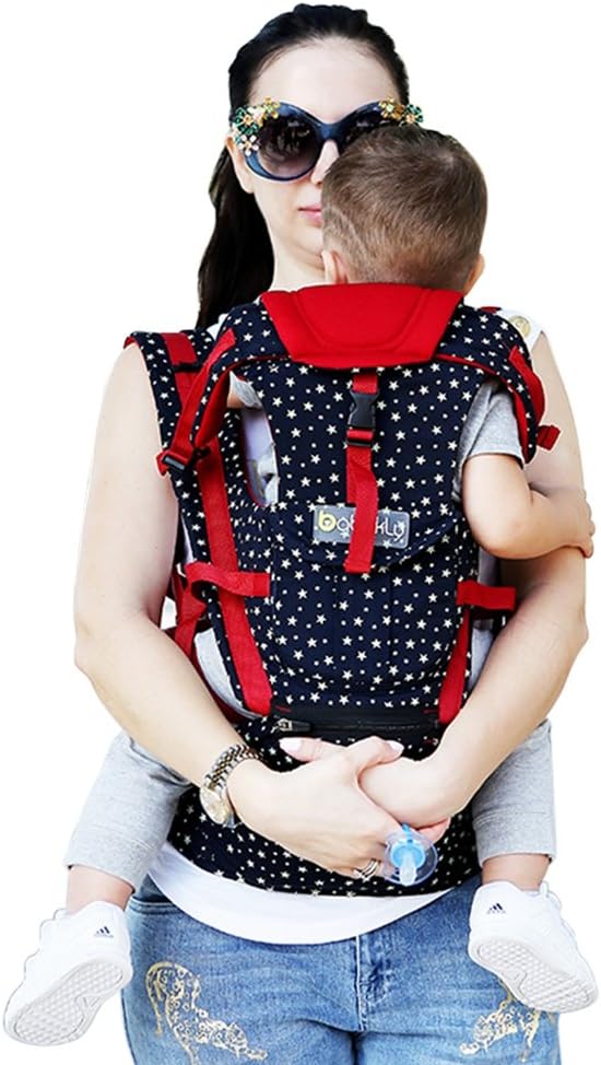 Front and Back Baby Carrier,NuoYo 3D Backpack Pouch Bag Wrap Soft Structured Ergonomic Sling Front Back Newborn Baby Infant,Star pattern,Blue and Red (Blue+Red)