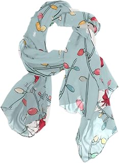 OTVEE Colorful Christmas Lights and Cat Scarfs for Women Lightweight Scarf Shawl Fashion Designer Scarves Shawls