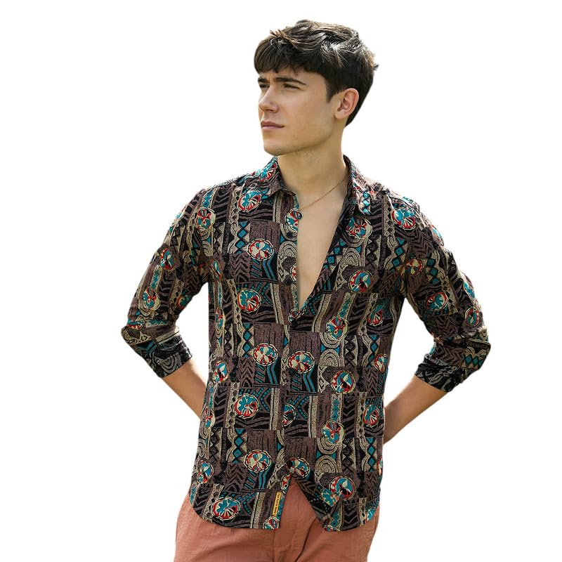 Image of CAHOOT Men's Shirt for Casual Wear | Spread Collar | Long Cuffed Sleeves | Button Closure | Shirt Crafted with Comfort Fit for Everyday Wear