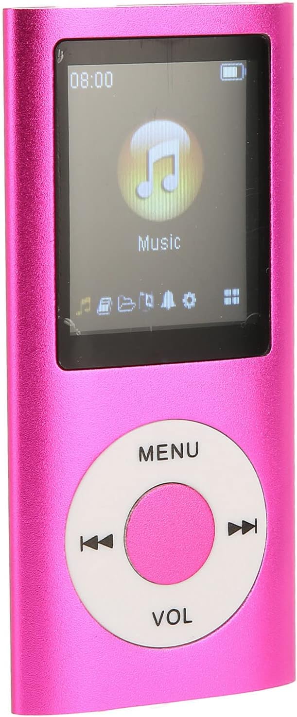 KIMISS Mp3 Players with Bluetooth Pink Mp3 Player Aluminium Alloy 1.8 in Support Memory Card Reader Mp3 Player Ultra Slim LCD with Bluetooth for Students Running