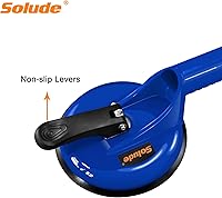 Vista 4 de SOLUDE Paquete de 2 Ventosas de Servicio Pesado con Mango de Vacío - Soporte de Vidrio de Aluminio para Levantar Ventanas