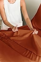 Vista 4 de Juego de sábanas de tamaño Queen, sábanas transpirables y refrescantes, sábanas de lujo para hotel, extra suaves, bolsillos profundos, fácil ajuste