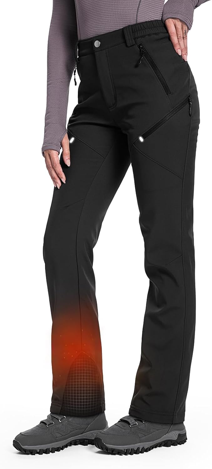 Moosehill Women's Fleece-Lined Hiking Pants (Water-Resistant Softshell)