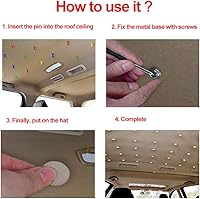 Vista 5 de 60 piezas de botón de reparación de techo de automóvil, diseño universal de remaches de techo para techo de automóvil, franela fija, con herramienta