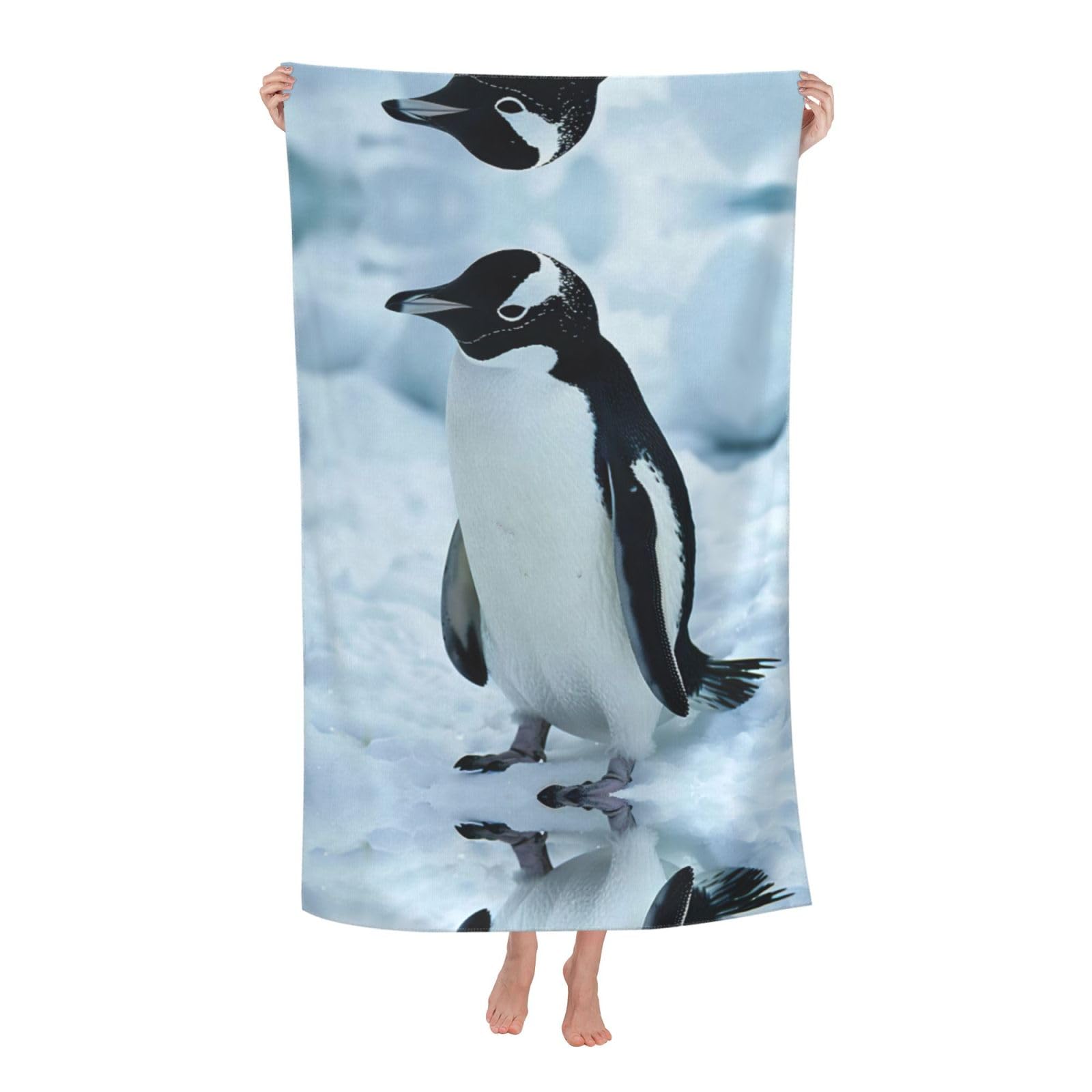 Oazcvbnn Women's White Penguin Print Adult Beach Towel Summer Travel Pool Vacation Swimming Fitness Outdoor Adventures