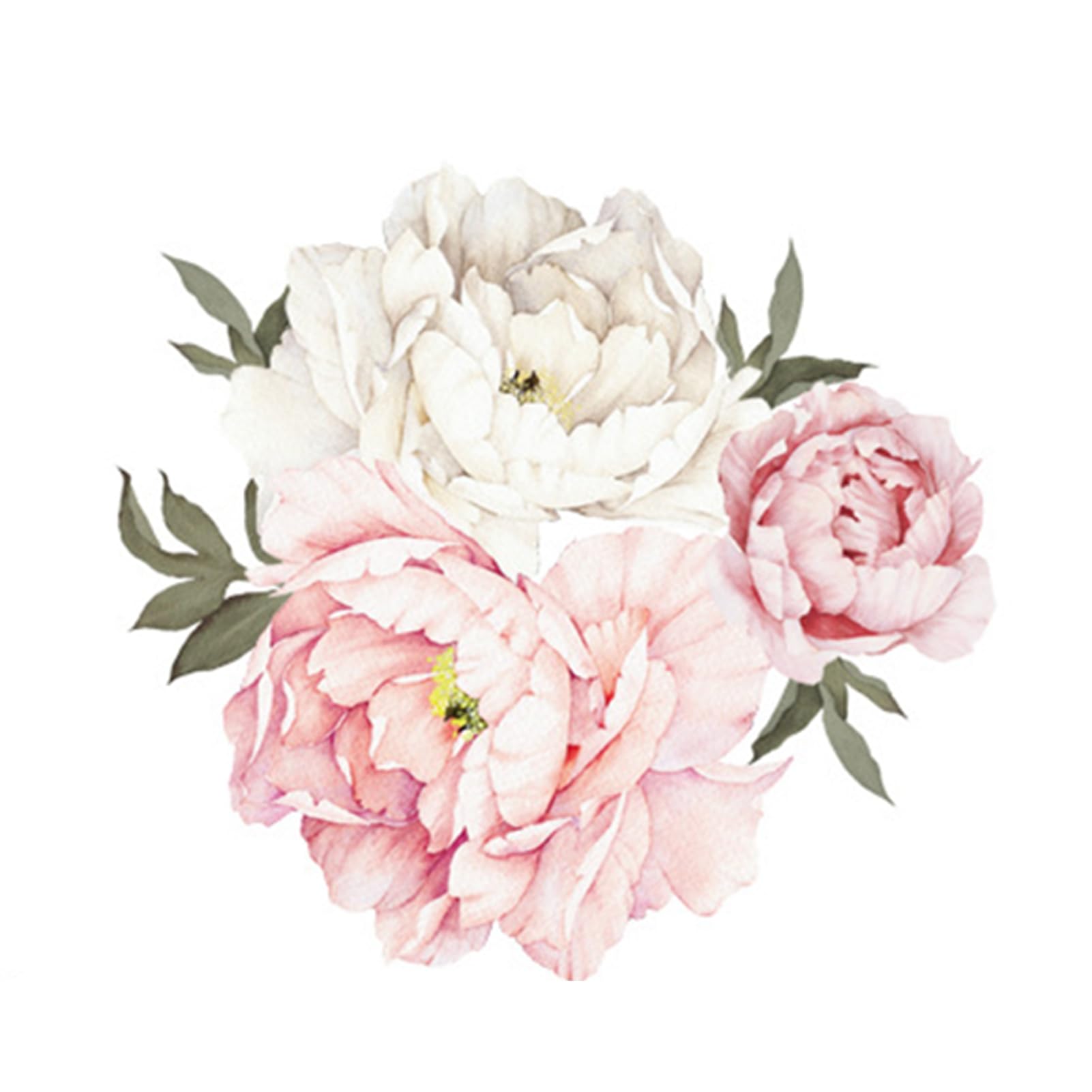Ulafbwur Pink Wall Sticker Peony Flower Pvc Wall Sticker Diy Home Living Room Bedroom Decals Decoration