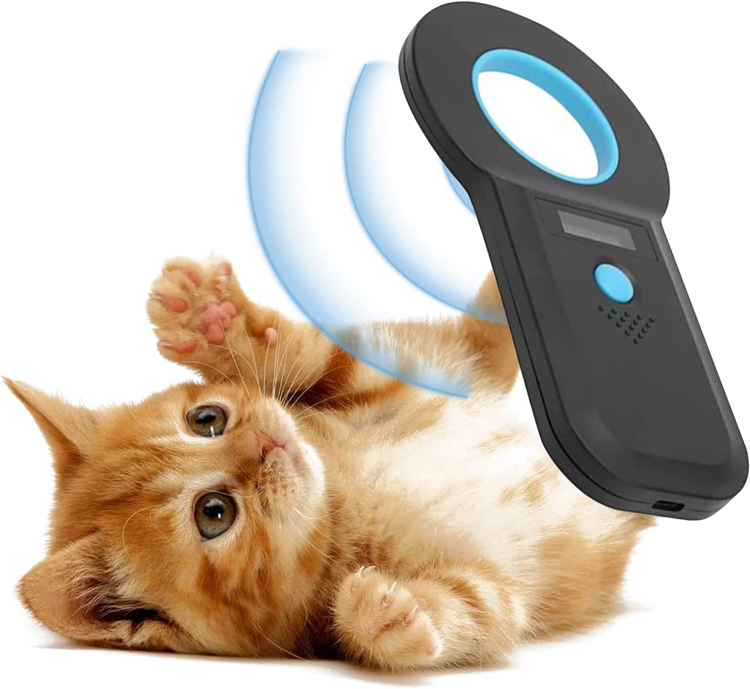 Lettore di microchip per animali domestici, con display OLED, 128 pezzi, per il monitoraggio degli animali, per ISO 11784/11785, FDX-B e ID64-RFID