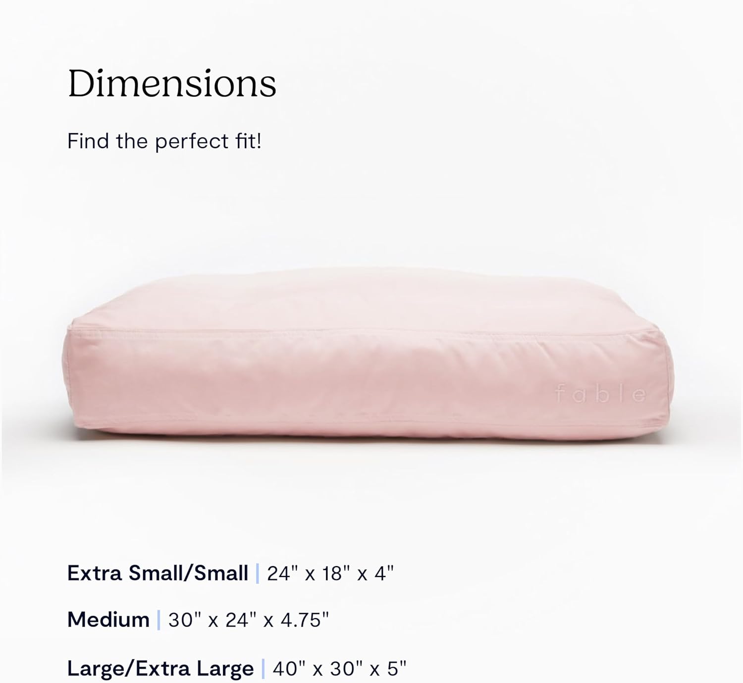 review FABLE Dog Bed - Extra Soft Dog Bed – Minimalist Design – Water Resistant, Easy to Clean Exterior - Machine Washable – Memory Foam Interior – Rose Dust M