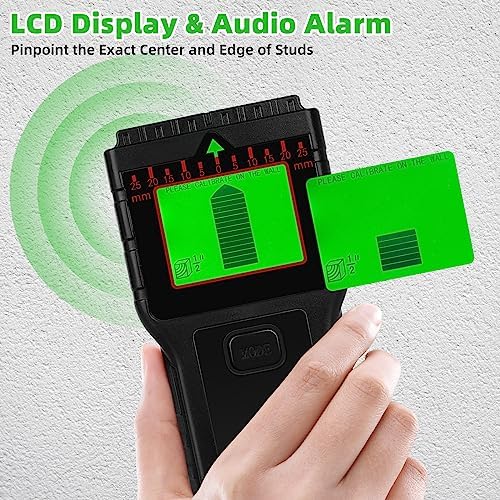 Stud Finder 8 in 1 Electronic Stud Sensor Beam Finder Wall Detector with Bubble Level, Metal Detectors with Buzzer and LCD Display Wood AC Wire Cable Detector for Wall