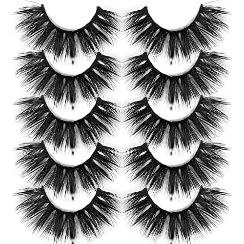 Calphdiar Cat Eye Lashes Natural Look False Eyelashes Soft Lightweight Fake Eye Lashes Pack with Glitter Box (17mm)