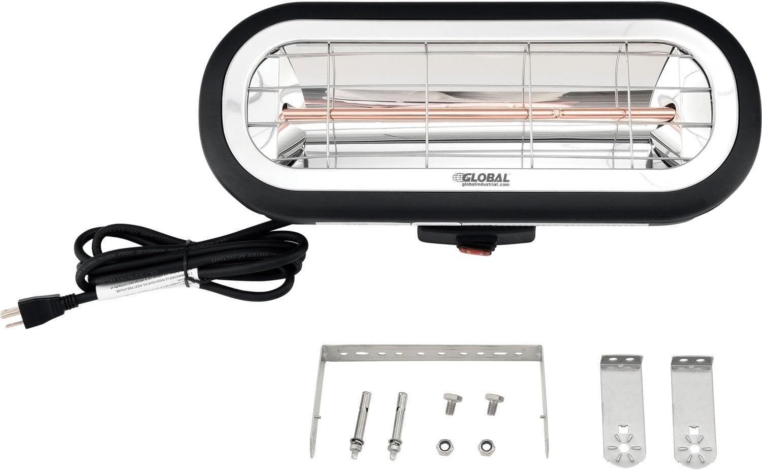 Global Industrial Infrared Patio Heater, Wall/Ceiling Mount, 1500W, 120V