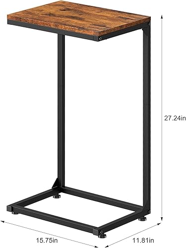 Miniatura 3 de Juego de 2 mesas auxiliares en forma de C, mesa auxiliar de mesa C, mesa auxiliar pequeña para sofá, mesa auxiliar para sala de estar, dormitorio,