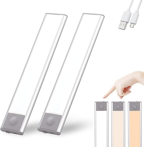 Giutna Luz LED recargable con sensor de movimiento para gabinete luz de inducción para debajo del mostrador luz USB inalámbrica con sensor de
