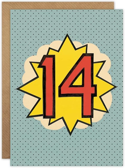 Age 14 Pop Art Birthday Card by James Ellis