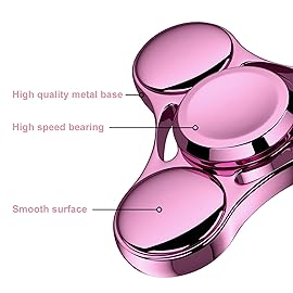 ATESSON Fidget Spinner Toy Durable Stainless Steel Bearing High Speed Spins Precision Metal Hand Spinner EDC ADHD Focus Anxiety Stress Relief Boredom Killing Time Toys for Adults Kids (Pink)