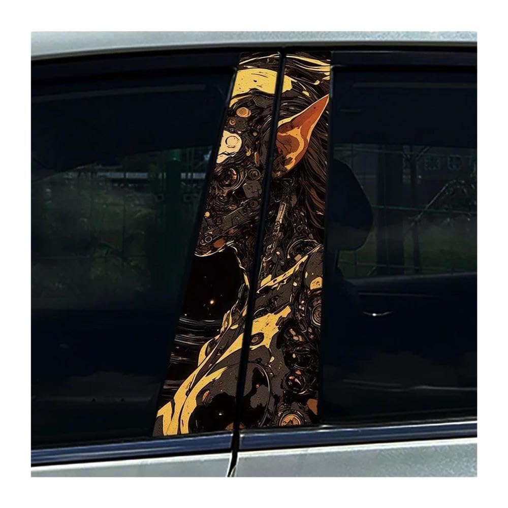 Autocollants pilier B étanches et résistants motif femme sexy violet pour auto