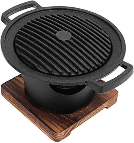 Parrilla coreana para barbacoa, de tamaño pequeño, con alcohol o carbón, parrilla portátil sin humo para exteriores, interiores y pícnic, parrilla