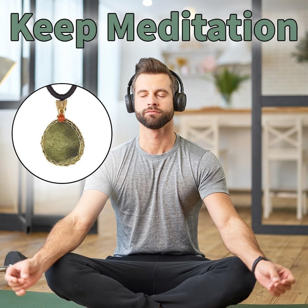 Raw Moldavite Crystal 14K Gold Plated Necklace,Rough Czech Meteorite Tektite Crystal Birthstone Necklace,Irregular Shape - Image 5