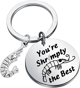 Gzrlyf Shrimply Shrimp Keychain Funny Shrimp Gift for Shrimp Lovers Shrimp Gift Shrimp Themed Gifts