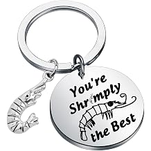 Gzrlyf Shrimply Shrimp Keychain Funny Shrimp Gift for Shrimp Lovers Shrimp Gift Shrimp Themed Gifts