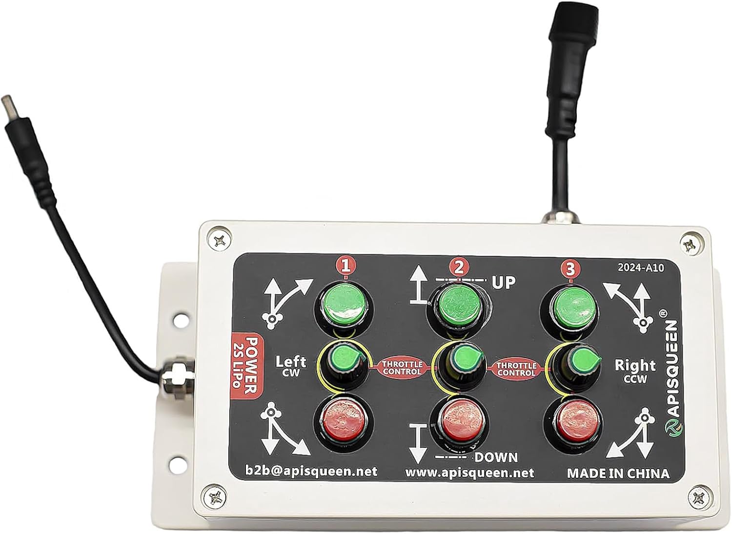 ApisQueen ROV control box with labeled buttons