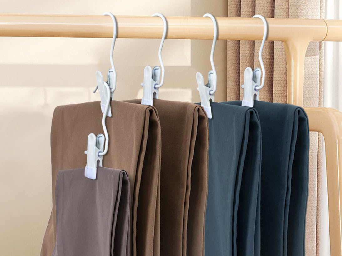 Hangers Clips,Stainless Hooks for Closet Hooks,Heavy Duty Clothespins Laundry Hanging Hooks,Travel Portable Clothes,Boot Tall Towel Hats Socks Pants and Bras (50, Matte Black)