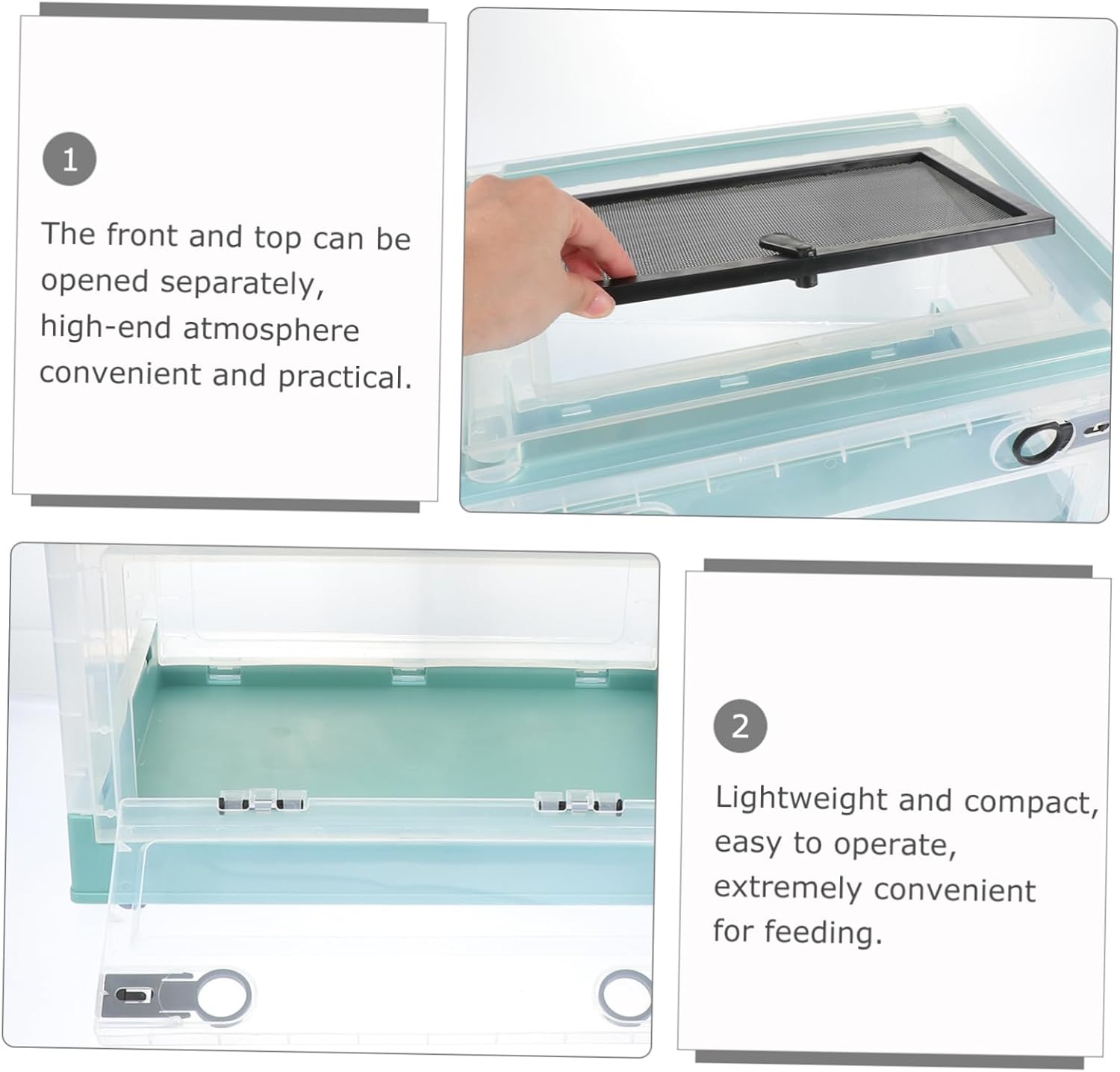 HANABASS Hamster Breeding Box Foldable Insulated Animal Cage for Hedgehog and Hamster Breathable Design with Multiple Air for Stress Relief and Comfort Durable and Blue