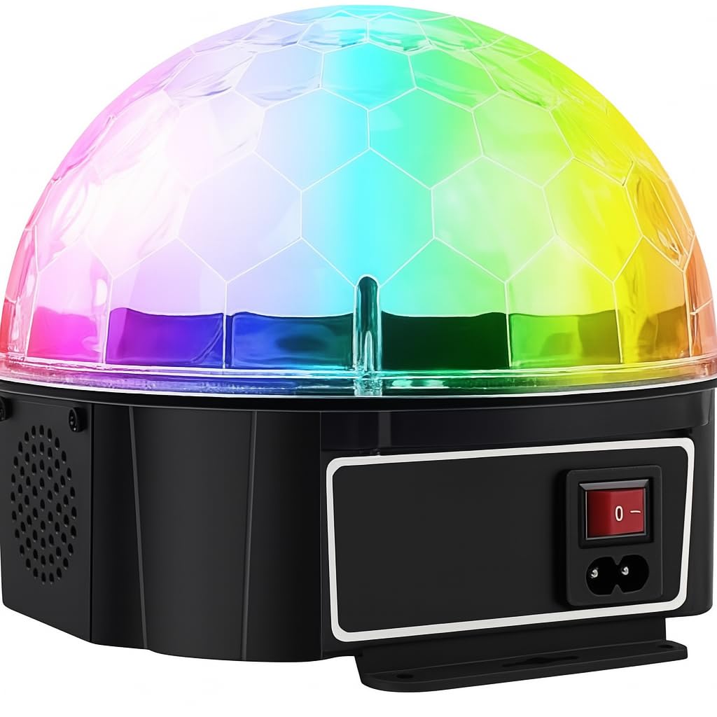 Rotating Crystal Ball LED Light Dome | Battery-Operated Night Light | Colorful Mood Lamp for Parties, Home Decor, and Kids | Ideal Gift for Birthdays and Celebrations