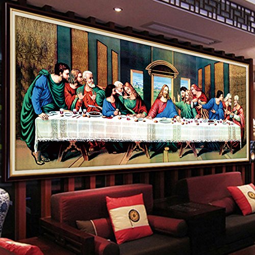 Faraway The Last Supper Jesus Full Round Diamond Painting Diy 5D Christian Religious Mosaic Kits Rhinestone Painting For Wall Decor 104X50 Cm #TOP4