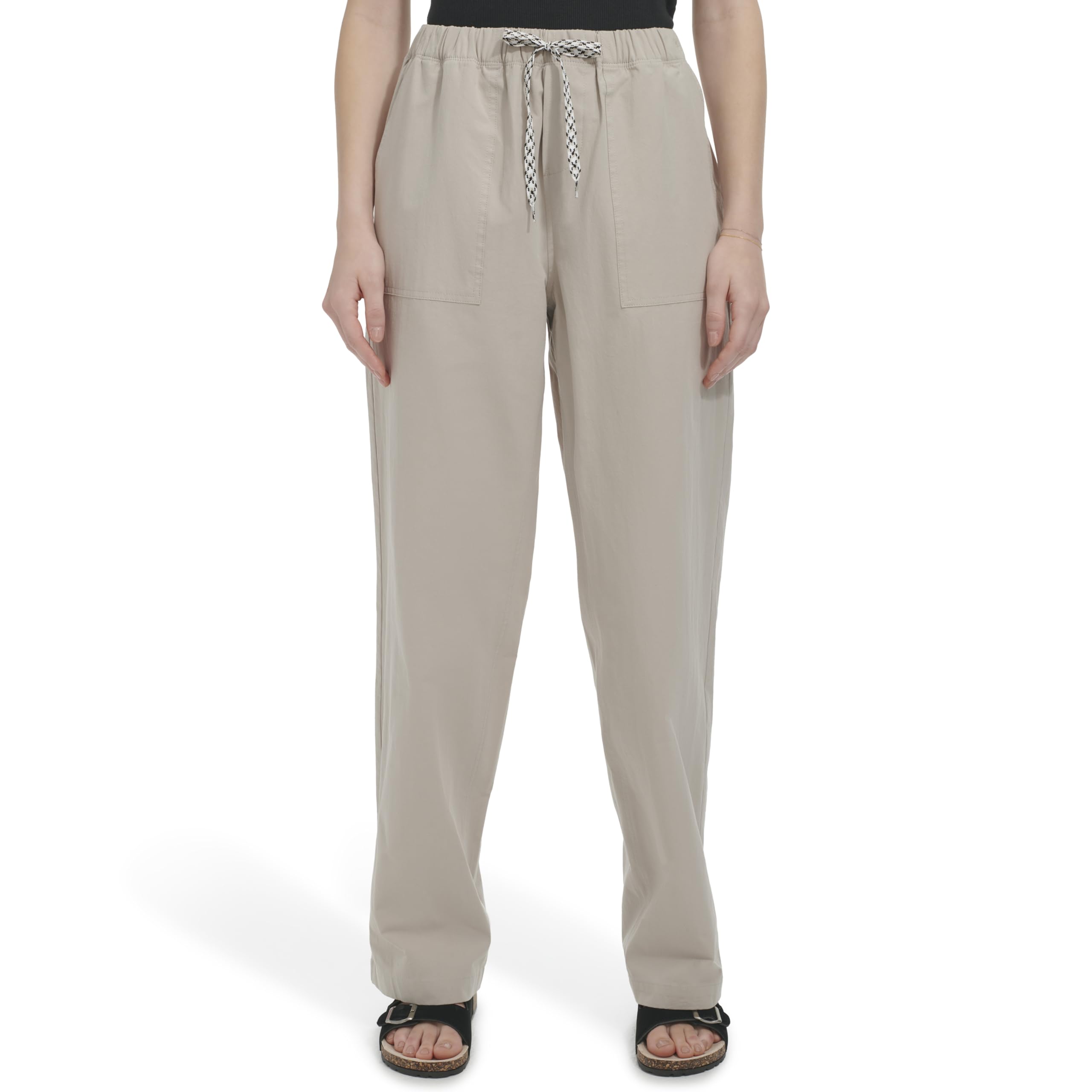 Andrew Marc Womens Mid Rise Novelty Waistband Relaxed Fit Pant