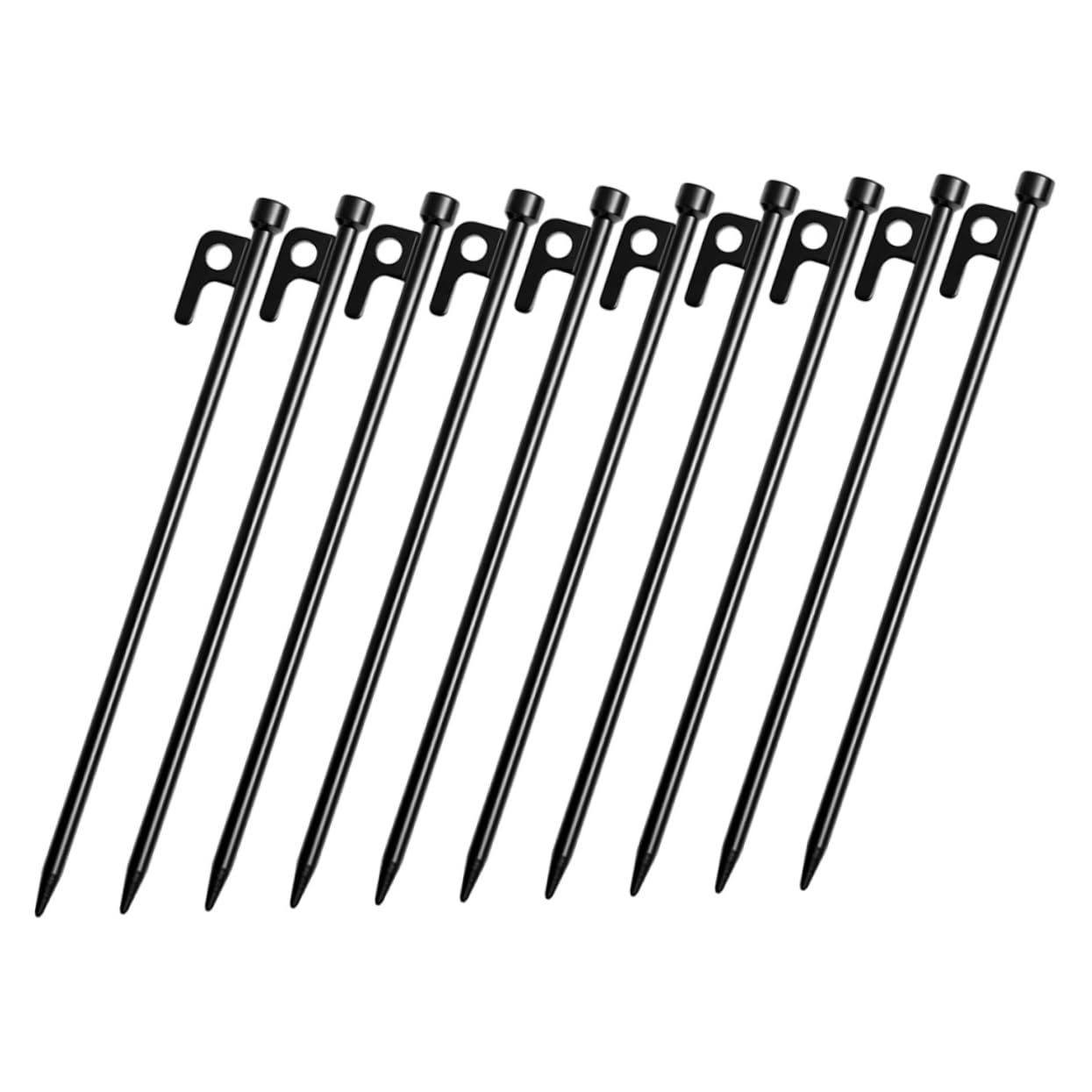 10 Pièces Lot de Piquets De Tente Métal pour Camping Extérieur avec Pointe Épaisse Et Boucle Résistants Vent