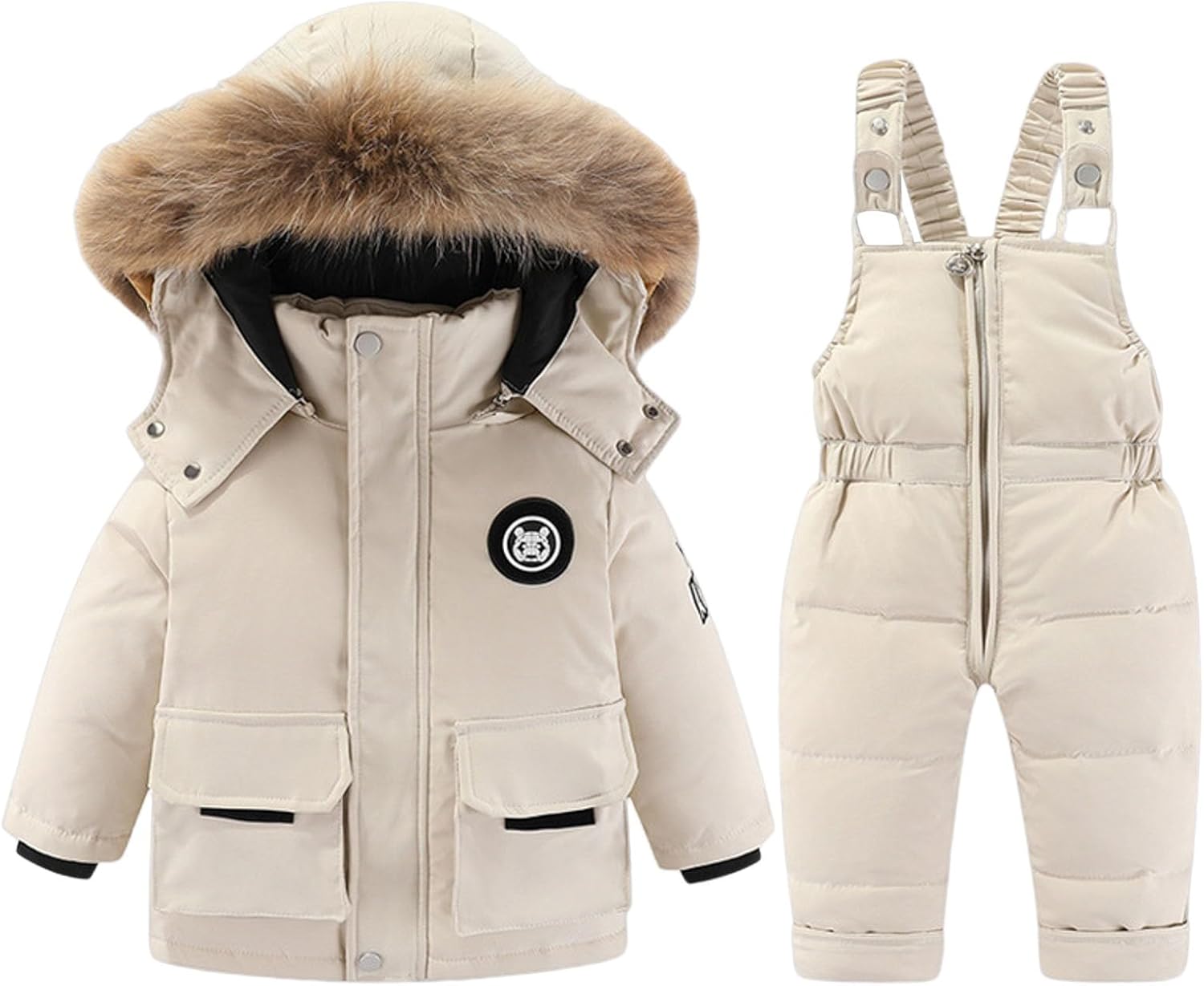 2 Piece Toddler Snow Suit, Baby Snowsuit, Infant Snowsuit Toddler Girl Boy Snow Suit, Kids Winter Coat and Snow Pant