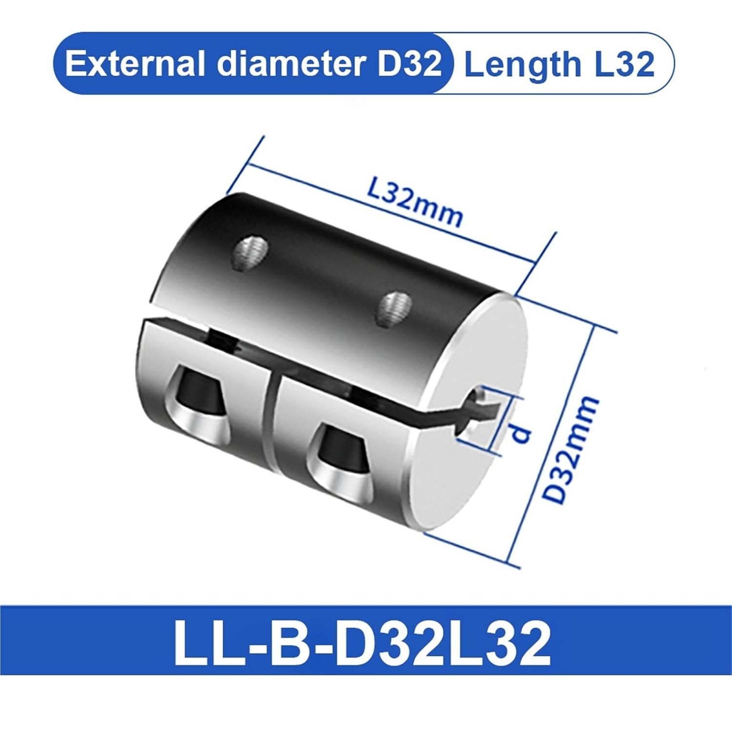 Shaft Coupling LL D32L32/42/45 Spider Rigid Torque Motor Connector Coupler Aluminium Universal 1Pcs ﻿(LL-B-D32L45-16X16)