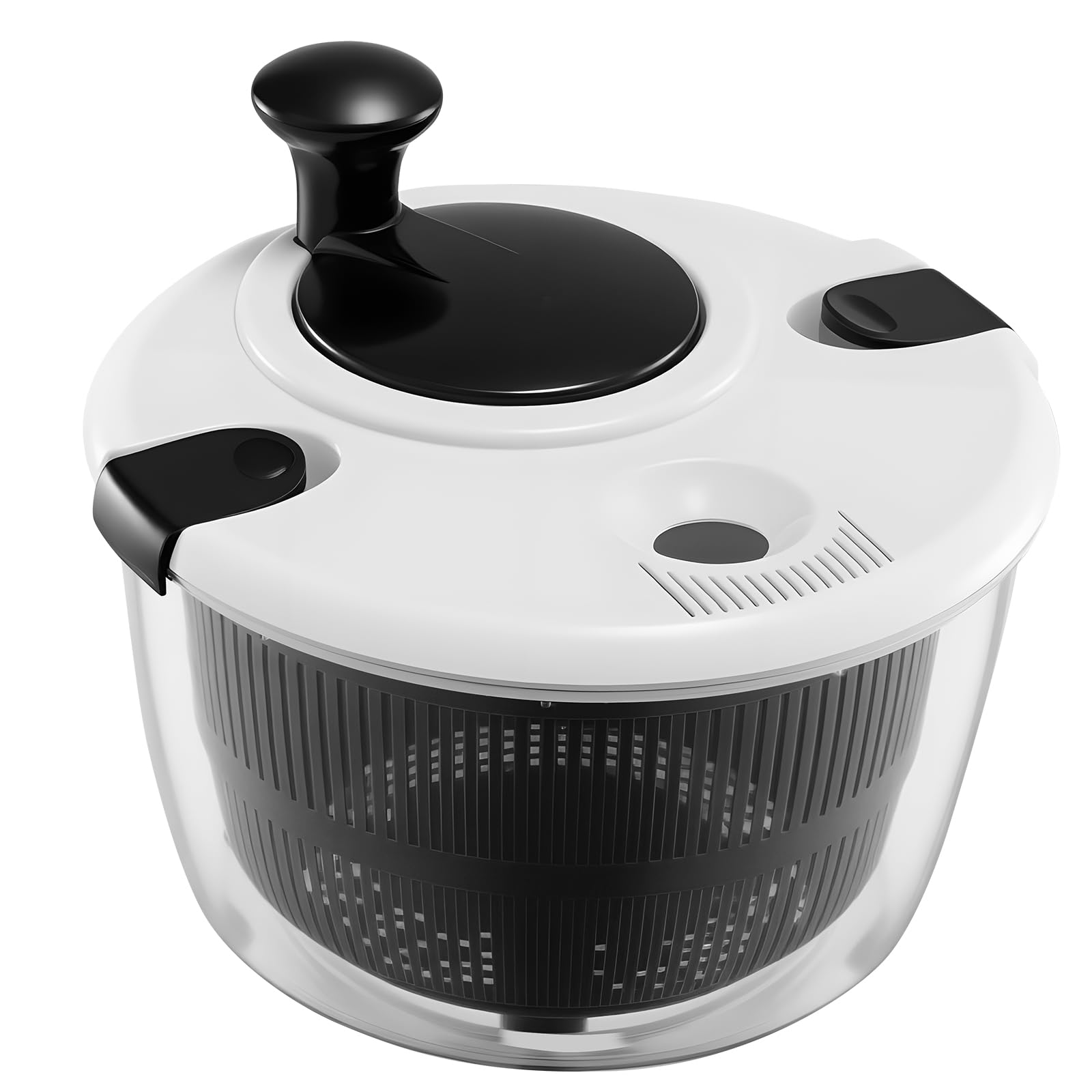 Minifactory Salad Spinner 3.5 Litre – BPA-Free Plastic Lettuce Dryer & Vegetable Washer with Non-Slip Base, Dual Function Serving Bowl & Strainer – Easy One-Hand Operation for Healthy Eating (Black)