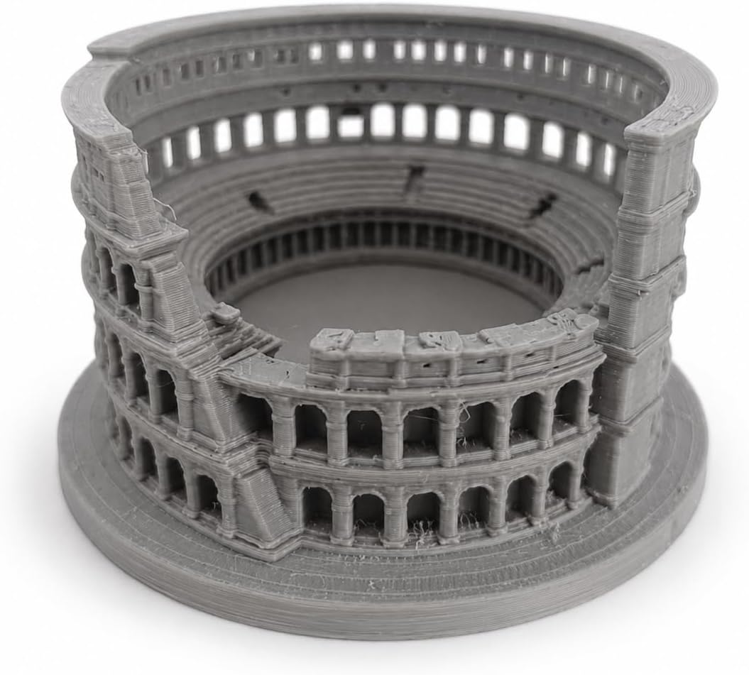 Roman Colosseum Style Statue, Gray Miniature Architecture Shelf Decor image 5