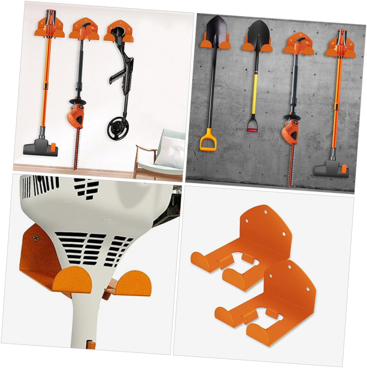 2pcs Heavy Duty Tool Hooks for Garage Storage Wall-Mounted Lawn Mower Hangers for Organizing Garden Equipment and Maximizing Space