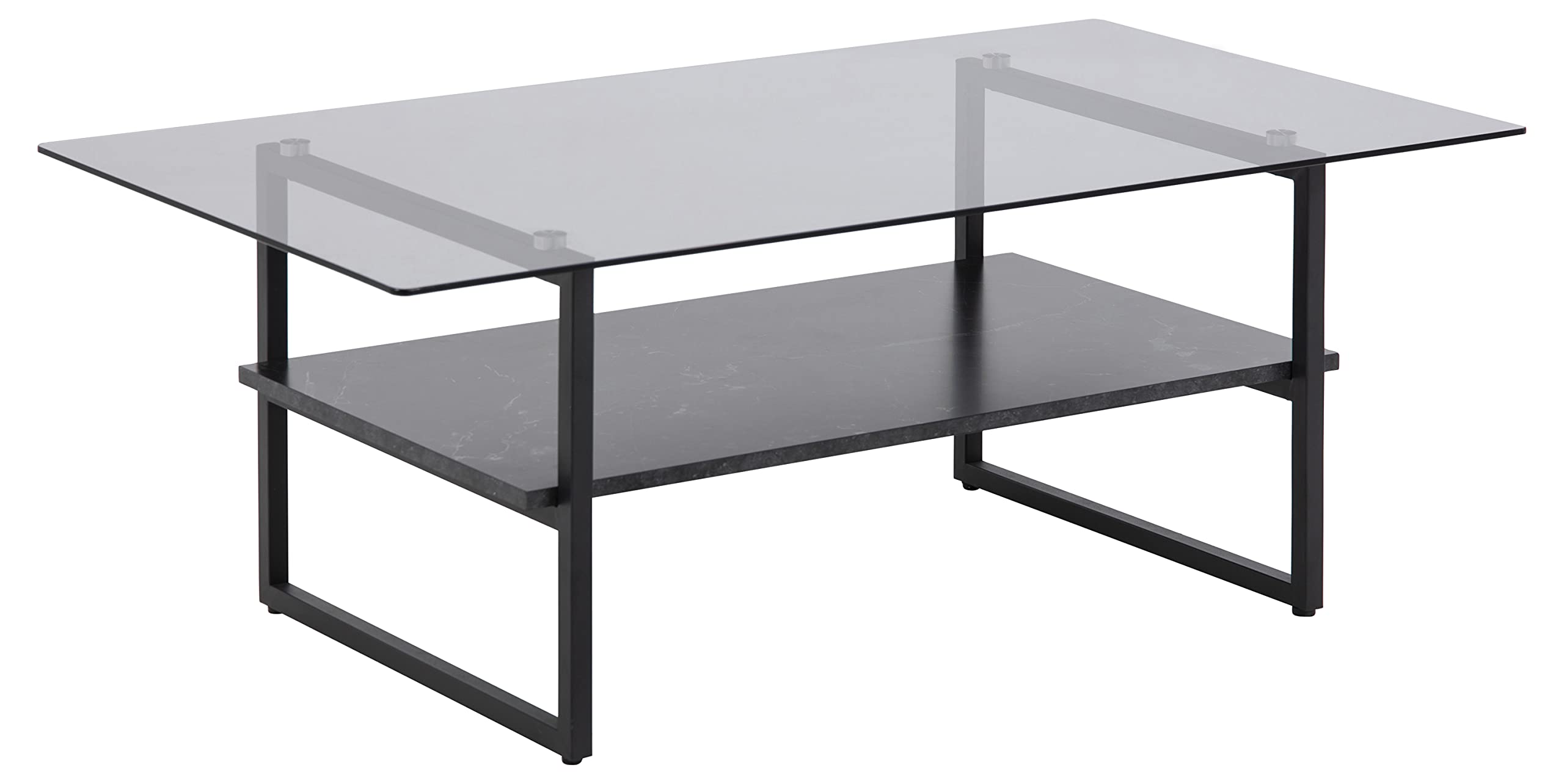 Table basse Kassie en verre et métal noir L110x l60cm