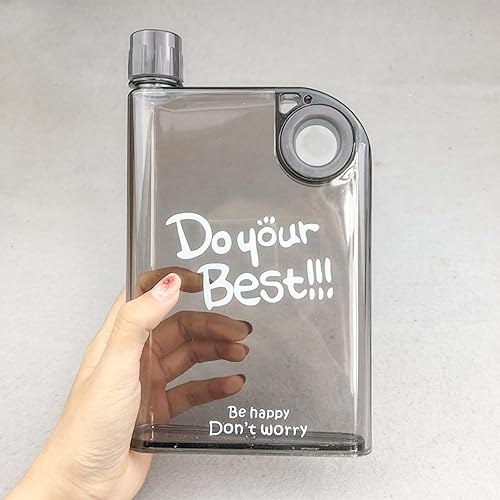 Miniatura 4 de Lizbin Botella de agua plana, Botella de agua transparente reutilizable Botella de agua deportiva, Lindas botellas de agua Botella de agua delgada,