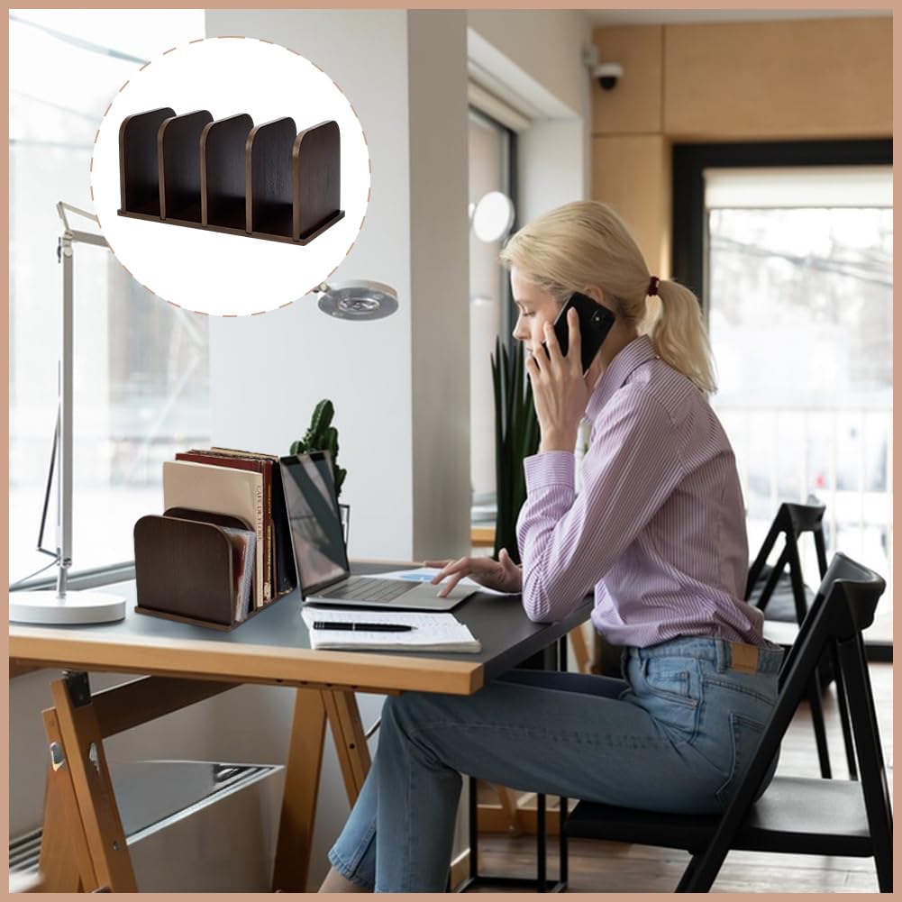 FINGERINSPIRE Briefhalter Für Den Schreibtisch Organizer 30x13.9x13.5cm 4 Fächer Bambus Schreibtisch Datei Lagerung Steht Dokument Sortieren Rack Für Büro Zuhause Schreibtischorganisation Für Schulen