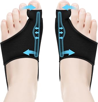 2Pcs Peak Bunion Corrector for Women Men Big Toe Straightener Silicone Toe Separators for Bunions Relief - Peak footwear bunion corrector Hallux Valgus Corrector with Adjustable Strap Bunion Pad Brace